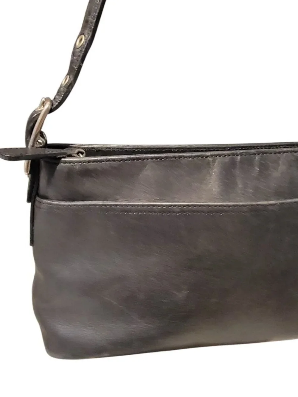 Vintage Coach Black Leather Legacy Slim Shoulder Bag 9861 Baguette Y2K